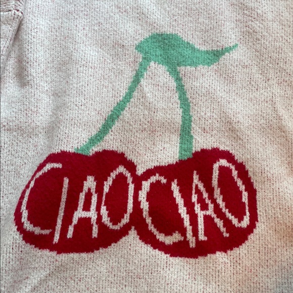 A New Day Oversized Cherry Design Women's Sweater with Balloon Sleeves NWOT - Picture 3 of 4